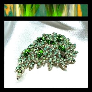 Vintage Aqua & Green Crystal Pendant